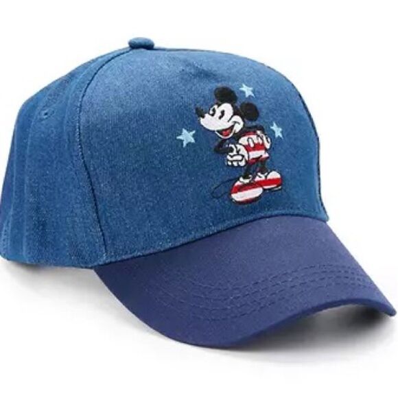 🛍️🆕 Disney Denim Mickey Mouse Baseball Cap - Picture 1 of 6